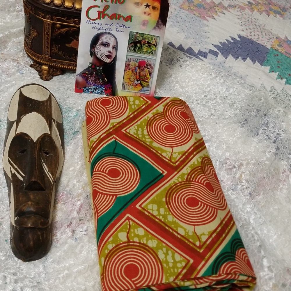 Hand printed African fabric Purchased in Ghana